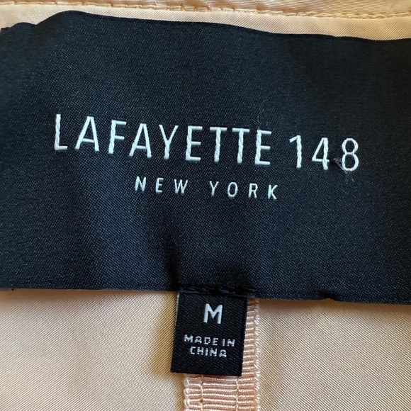 Lafayette 148 Iridescent Peach Rain Jacket Medium – Drawstring Utility Zip Coat - Picture 9 of 11